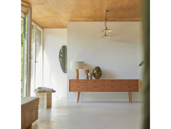 Flache Kommode aus massivem Mahagoniholz Magda 50's - Natur - Mahogany Flache Kommode aus massivem Mahagoniholz Magda 50's - Natur - Mahogany von Tikamoon