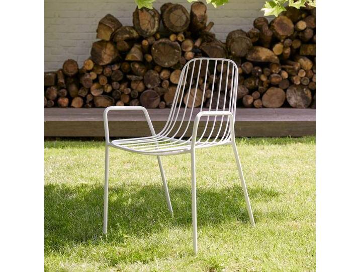 Garten Lehnstuhl aus Metall white - Weiß - Metal Garten Lehnstuhl aus Metall white - Weiß - Metal von Tikamoon