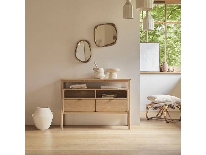 Konsole aus massivem Eichenholz mit 2 Schubladen Pola - Natur - Oak Konsole aus massivem Eichenholz mit 2 Schubladen Pola - Natur - Oak von Tikamoon