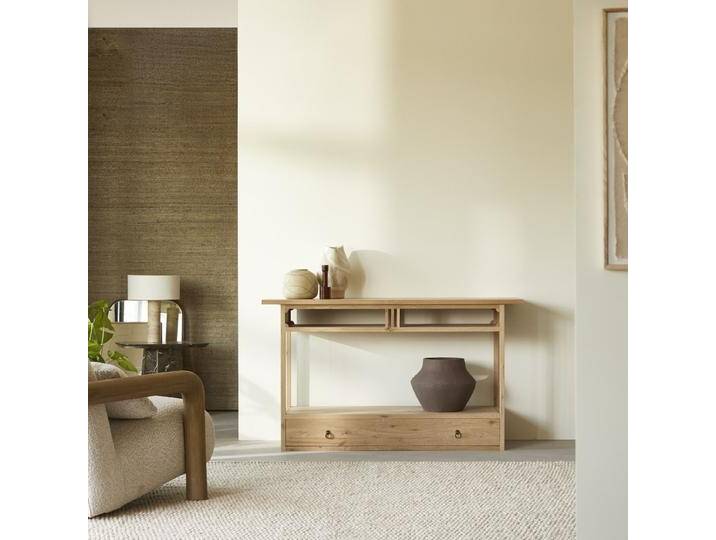 Konsole mit 1 Schublade aus massiver Eiche - Natur - Oak von Tikamoon