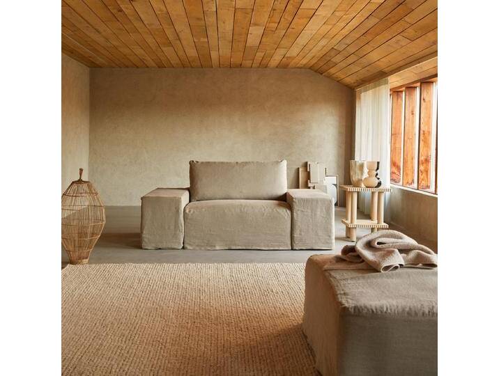 Modul-Armsessel aus natürlichem Leinen Nils - Natur - Linen Modul-Armsessel aus natürlichem Leinen Nils - Natur - Linen von Tikamoon