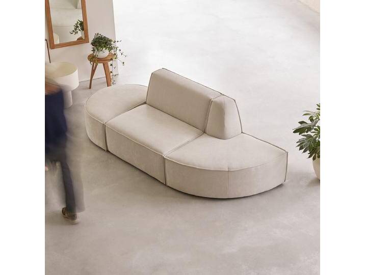 Modul-Sitzbank mit beigefarbenem Stoffbezug, 2-Sitzer Dario - Beige - Fabric Modul-Sitzbank mit beigefarbenem Stoffbezug, 2-Sitzer Dario - Beige - Fabric von Tikamoon