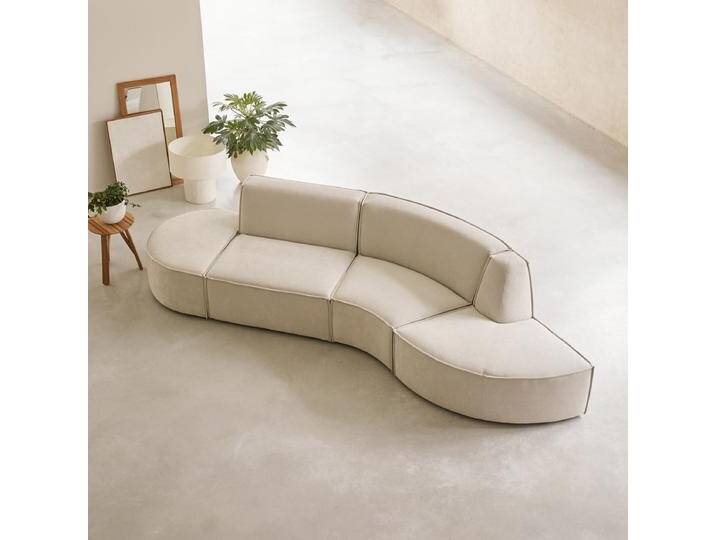 Modul-Sitzbank mit beigefarbenem Stoffbezug, 4-Sitzer Dario - Beige - Fabric Modul-Sitzbank mit beigefarbenem Stoffbezug, 4-Sitzer Dario - Beige - Fabric von Tikamoon