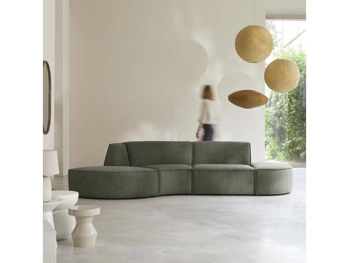 Modul-Sitzbank mit grünem Stoffbezug, 4-Sitzer Dario - Grün - Fabric Modul-Sitzbank mit grünem Stoffbezug, 4-Sitzer Dario - Grün - Fabric von Tikamoon