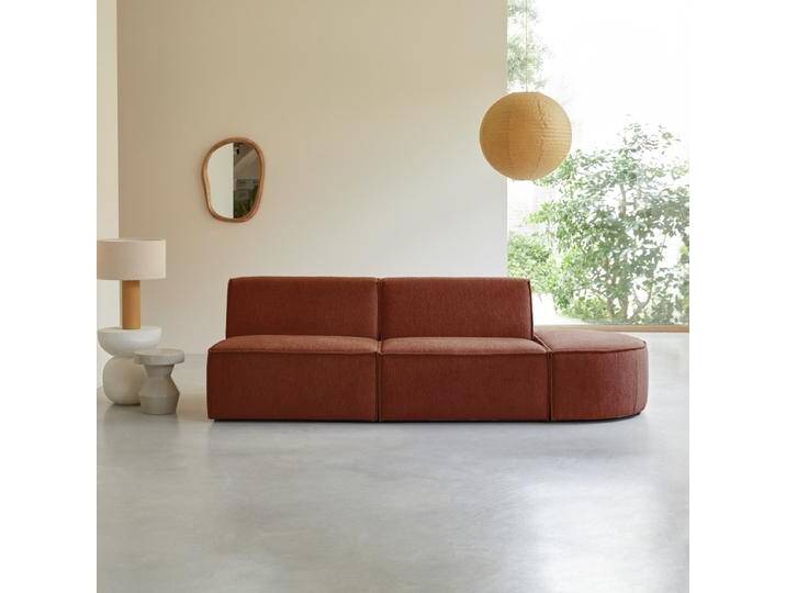 Modulare Sitzbank mit Mahagoni-Stoffbezug, 2 Sitze Dario - Rot - Fabric Modulare Sitzbank mit Mahagoni-Stoffbezug, 2 Sitze Dario - Rot - Fabric von Tikamoon