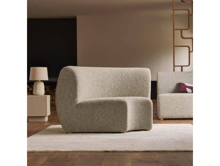 Modularer Ecksessel aus massivem Akazienholz mit grauem Stoffbezug Swann - Grau - Fabric Modularer Ecksessel aus massivem Akazienholz mit grauem Stoffbezug Swann - Grau - Fabric von Tikamoon