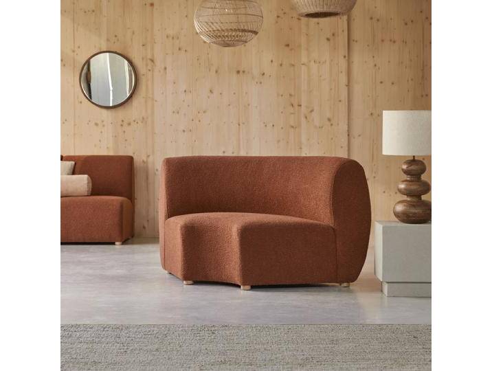 Modularer Ecksessel aus massivem Akazienholz mit terrakottafarbenem Stoffbezug Swann - Terrakotta - Fabric Modularer Ecksessel aus massivem Akazienholz mit terrakottafarbenem Stoffbezug Swann - Terrakotta - Fabric von Tikamoon