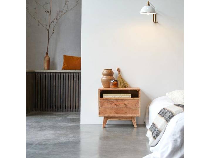 Nachttisch aus massivem Akazienholz Oslo - Natur - acacia von Tikamoon