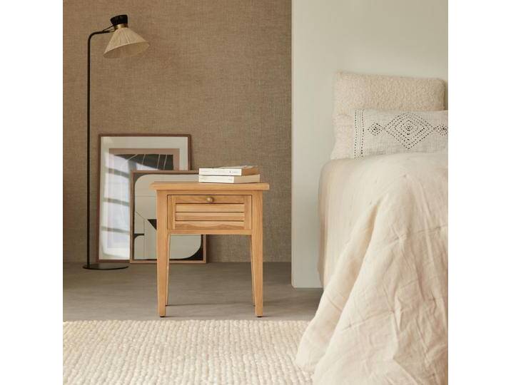 Nachttisch aus massivem Teakholz Suzette - Hellbraun - Teak Nachttisch aus massivem Teakholz Suzette - Hellbraun - Teak von Tikamoon
