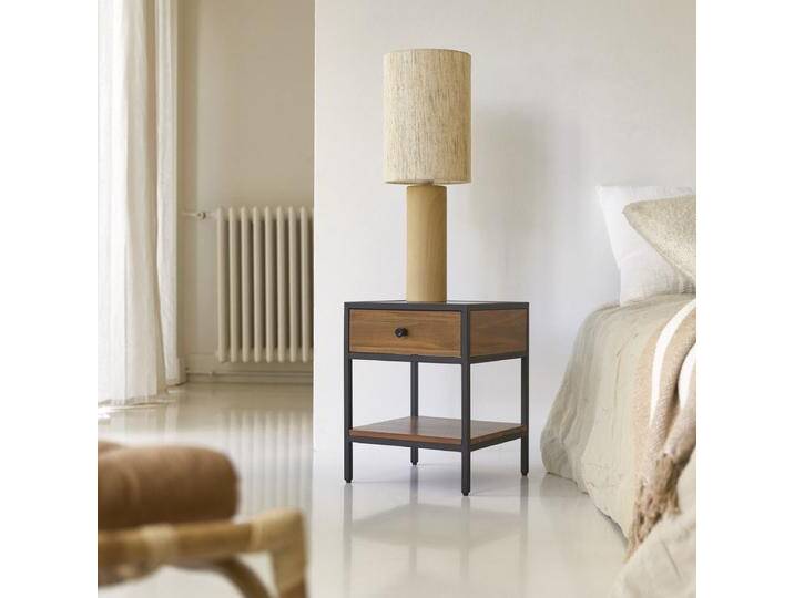 Nachttisch aus massiver Akazie und Metall Metal & wood - Braun - acacia von Tikamoon