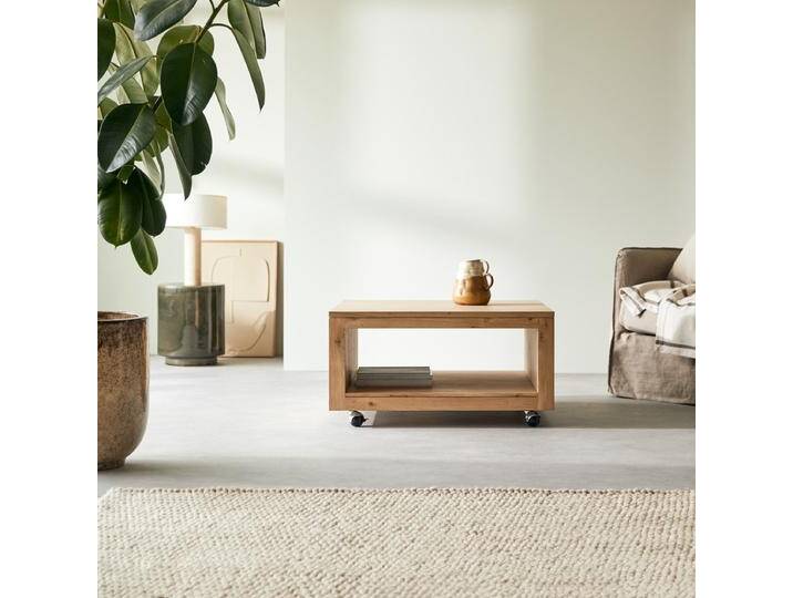 Quadratischer Couchtisch aus massiver Eiche mit Knoten Anoa - Natur - Oak von Tikamoon