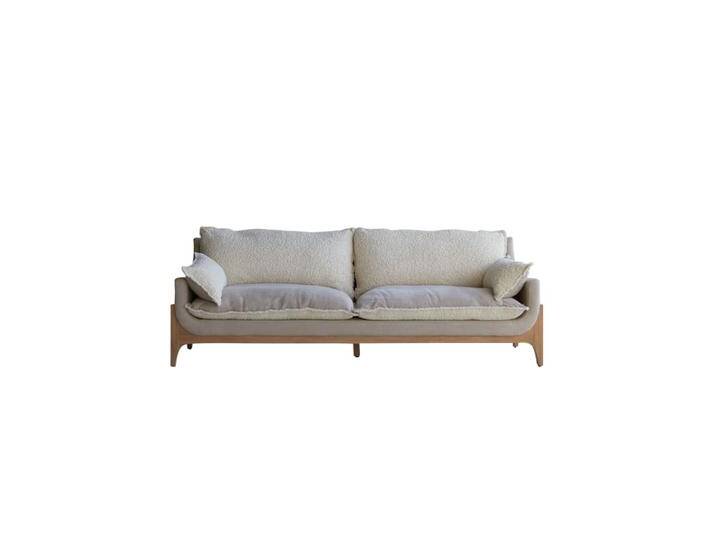 Sofa mit massivem Eichenholzgestell und Leinenbezug 3-Sitzer Sofa mit massivem Eichenholzgestell und Leinenbezug 3-Sitzer von Tikamoon