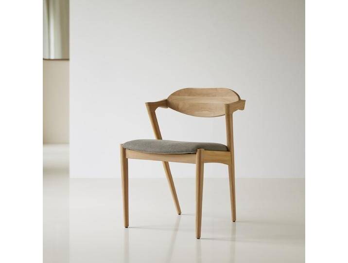 Stuhl aus massivem Teakholz und Stoff - Natur - Teak Stuhl aus massivem Teakholz und Stoff - Natur - Teak von Tikamoon