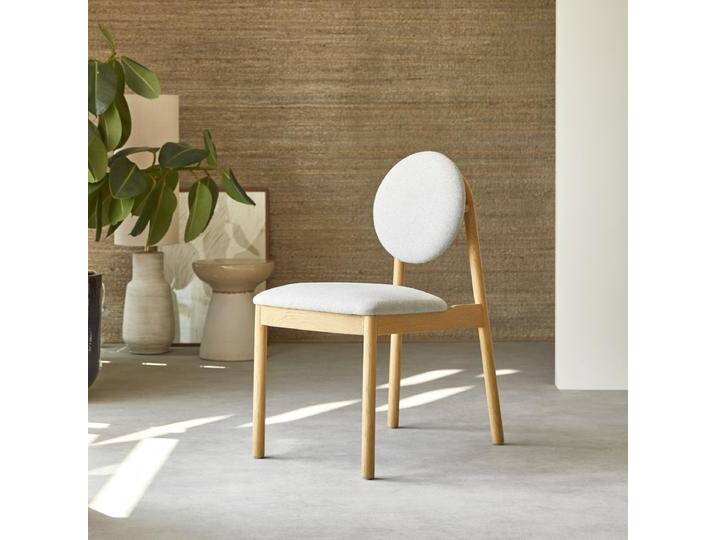 Stuhl aus massiver Eiche und grauer Wolle - Grau - Oak Stuhl aus massiver Eiche und grauer Wolle - Grau - Oak von Tikamoon