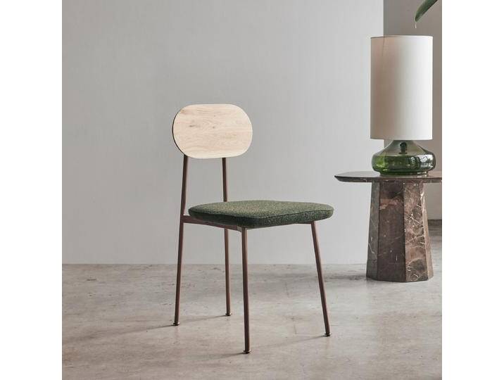 Stuhl kaki aus Eiche - Grün - Fabric Stuhl kaki aus Eiche - Grün - Fabric von Tikamoon