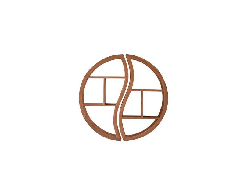 Tikamoon Bücherregal Ying Yang Wandregal aus massivem Teak von Tikamoon