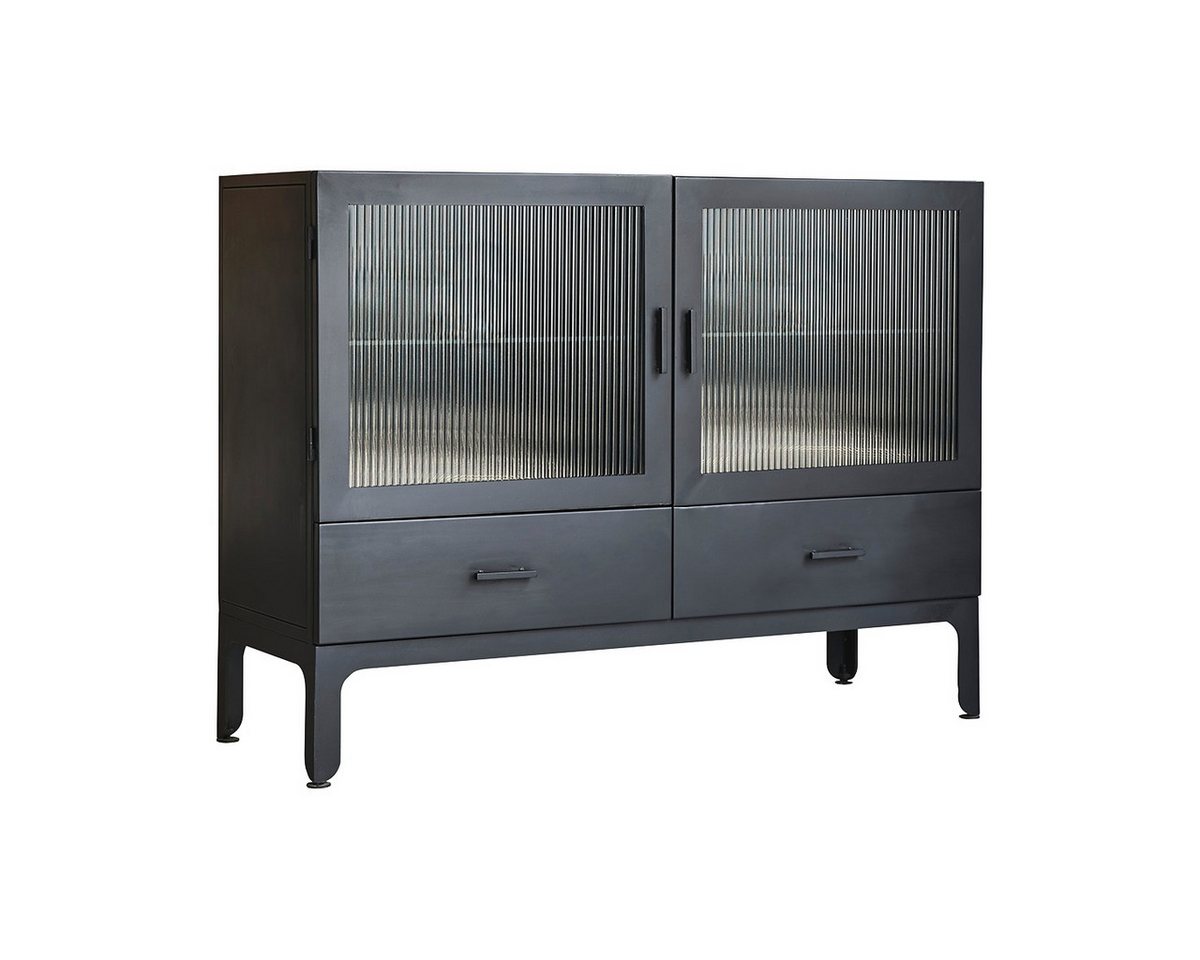 Tikamoon Buffet Flacher Vitrinenschrank aus lackiertem Metall Emil von Tikamoon