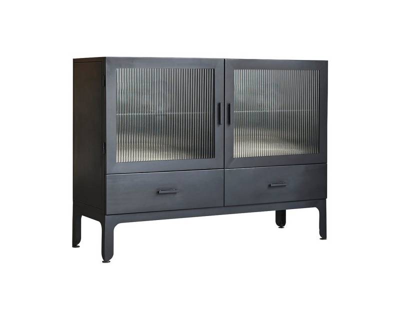 Tikamoon Buffet Flacher Vitrinenschrank aus lackiertem Metall Emil von Tikamoon