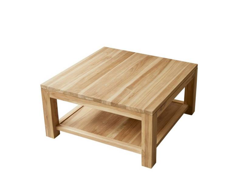 Tikamoon Couchtisch Eve Quadratischer Couchtisch aus massivem Teakholz von Tikamoon