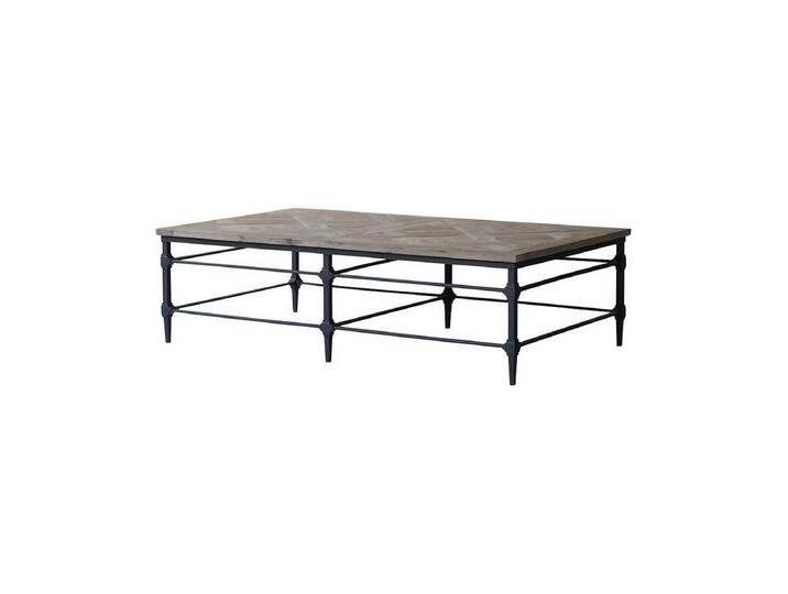Tikamoon Couchtisch Gatsby Couchtisch aus massivem Ulmenholz und Metall, beige von Tikamoon