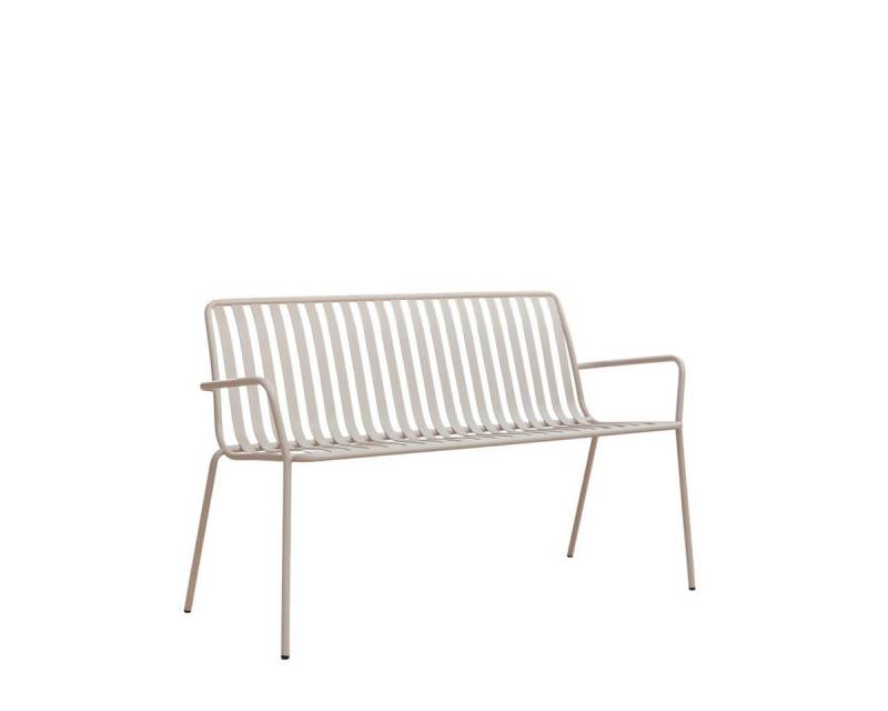 Tikamoon Garten-Essgruppe Gaby Gartenbank Cream aus Metall, 2-Sitzer von Tikamoon