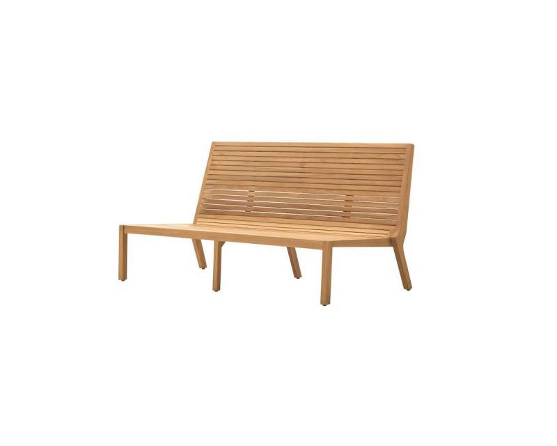 Tikamoon Gartenlounge-Set Niedrige Gartenbank Teo aus massivem Teakholz, 2-Sitzer, (1-tlg) von Tikamoon
