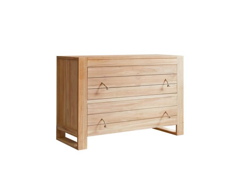 Tikamoon Kommode Kinder-Kommode Minimalys aus massivem Teakholz mit 2 Schubladen Tikamoon Kommode Kinder-Kommode Minimalys aus massivem Teakholz mit 2 Schubladen von Tikamoon
