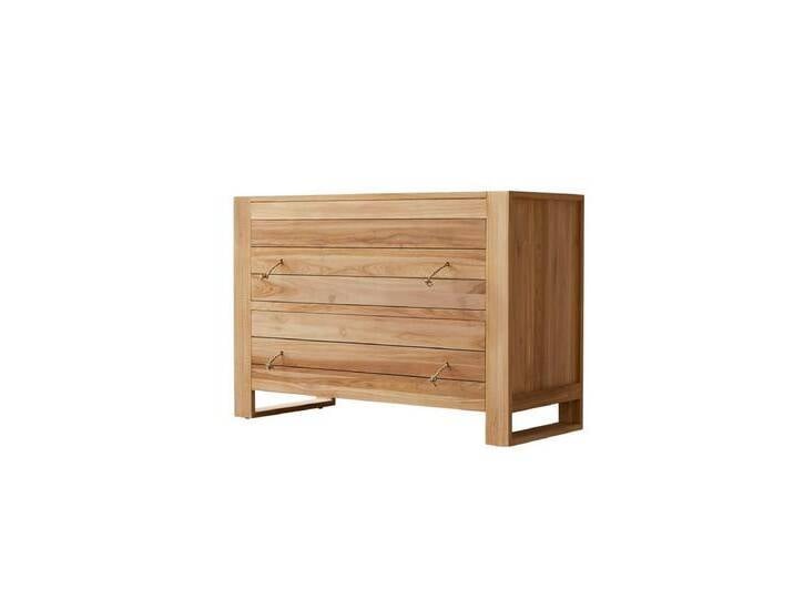 Tikamoon Kommode Minimalys Kommode aus massivem Teakholz, beige von Tikamoon