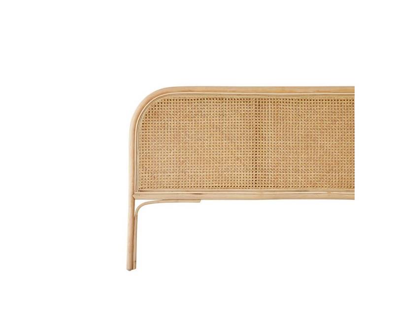 Tikamoon Massivholzbett Kopfteil aus Rattan für Bett mit 160 cm Breite Schlafzimmer Doppelbett (1-tlg) von Tikamoon