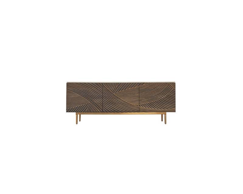 Tikamoon Sideboard Bilal Buffet aus massivem Mangoholz und Terrazzo 180 cm von Tikamoon