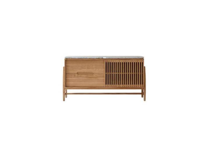 Tikamoon Sideboard Isaure Sideboard aus massivem Teakholz und Premium-Terrazzo 140 cm von Tikamoon