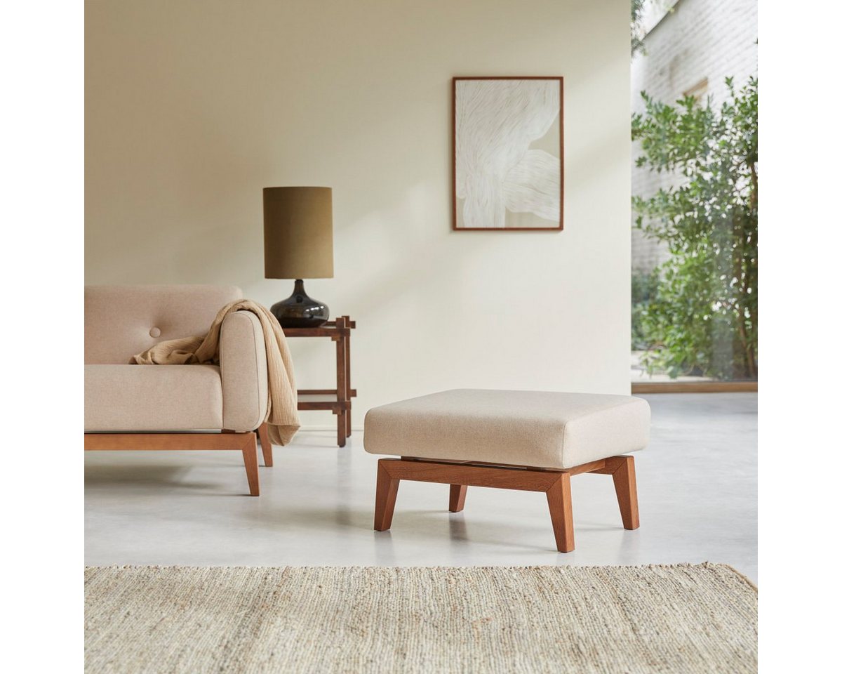 Tikamoon Sofa Bjorn Fußhocker aus massivem Eichenholz und ungebleichter Wolle Tikamoon Sofa Bjorn Fußhocker aus massivem Eichenholz und ungebleichter Wolle von Tikamoon