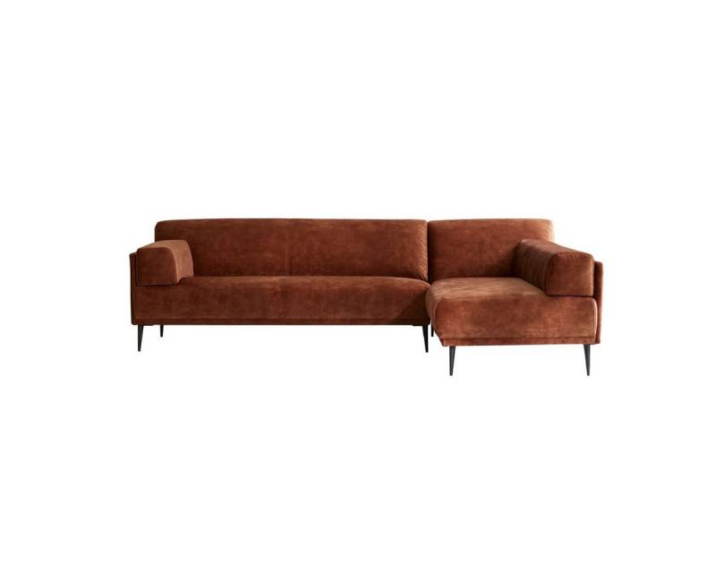 Tikamoon Sofa Ecksofa Finn rechts aus terracottafarbenem Samt 270 x 180 cm, 4-Sitzer Tikamoon Sofa Ecksofa Finn rechts aus terracottafarbenem Samt 270 x 180 cm, 4-Sitzer von Tikamoon