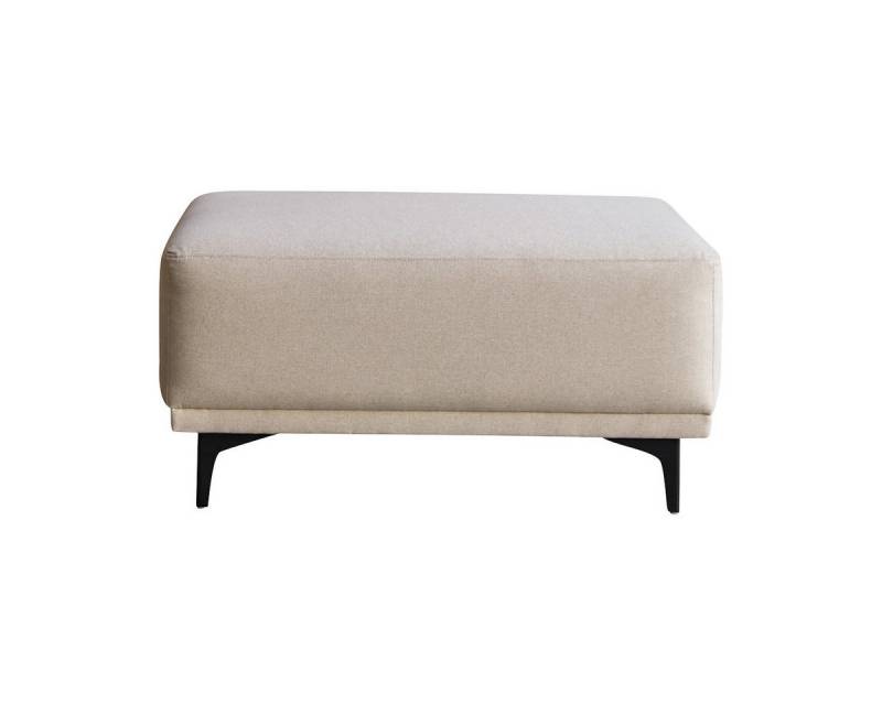 Tikamoon Sofa Fußhocker Lars mit ecrufarbenem Stoffbezug,1-Sitz von Tikamoon