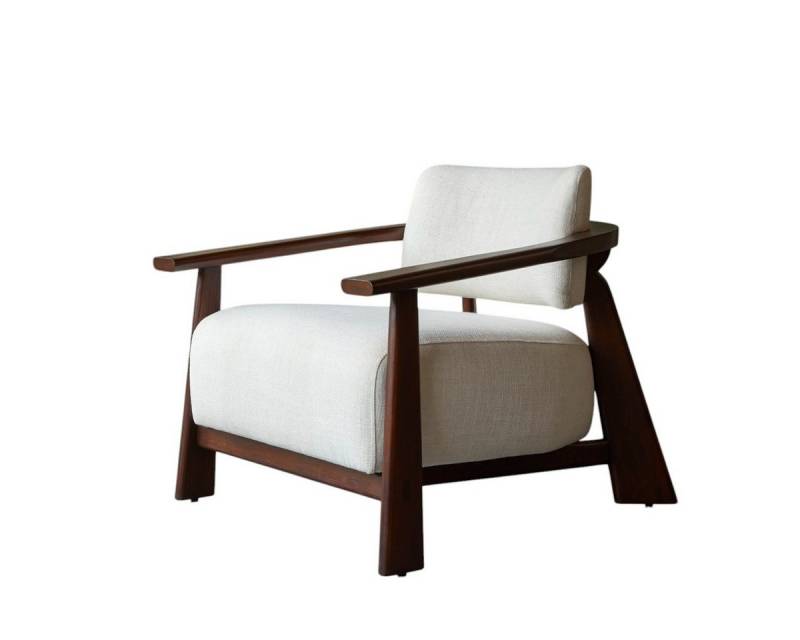 Tikamoon Sofa Sessel Matéo aus Mindiholz mit Stoffbezug, 1-Sitzer von Tikamoon