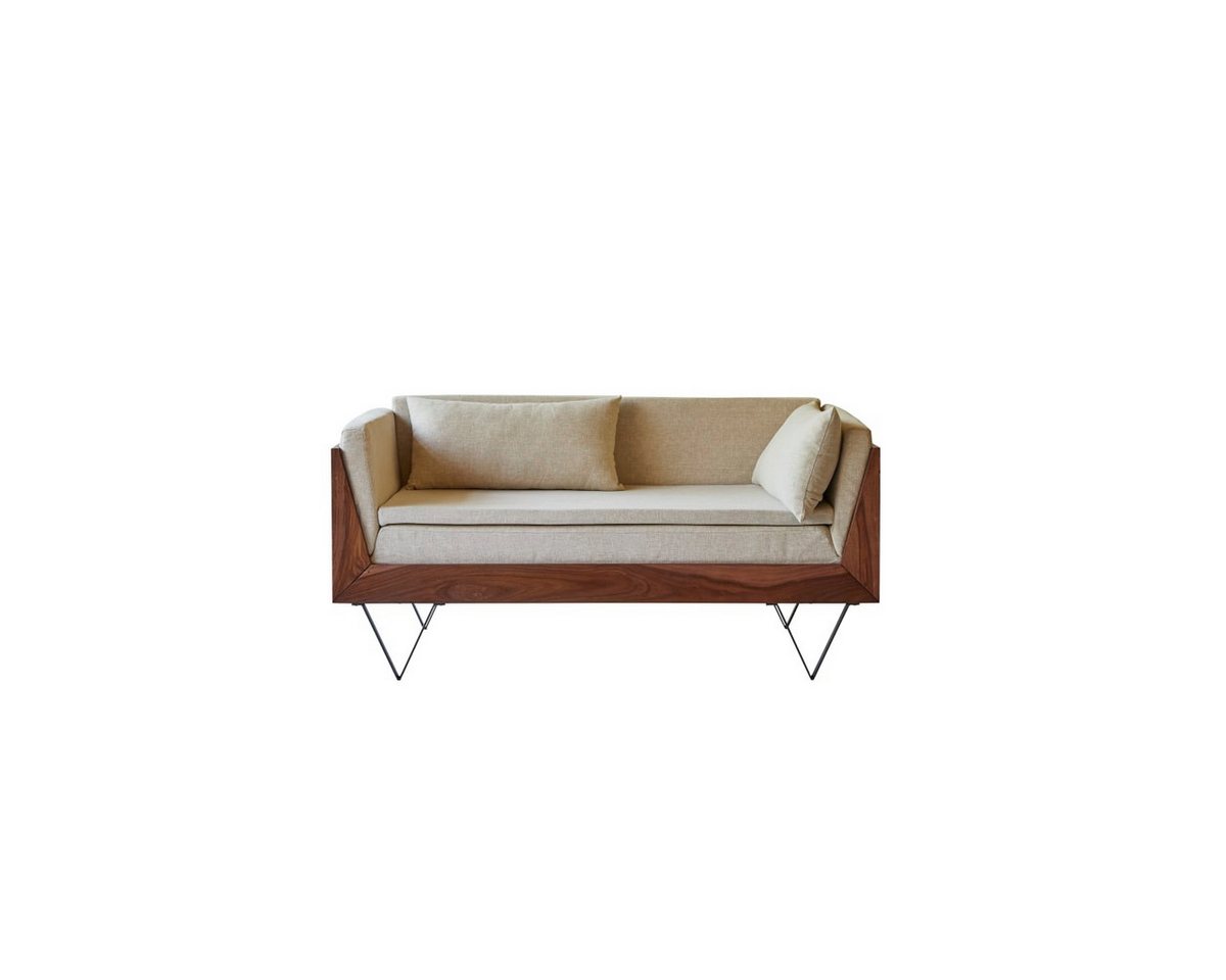Tikamoon Sofa Metric Sofa aus massivem Palisanderholz und Stoff, 2-Sitzer Tikamoon Sofa Metric Sofa aus massivem Palisanderholz und Stoff, 2-Sitzer von Tikamoon