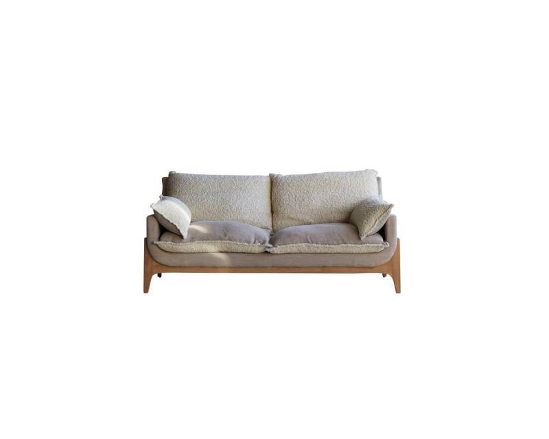 Tikamoon Sofa Woodnest Sofa mit massivem Eichenholzgestell und Leinenbezug 2-Sitzer von Tikamoon