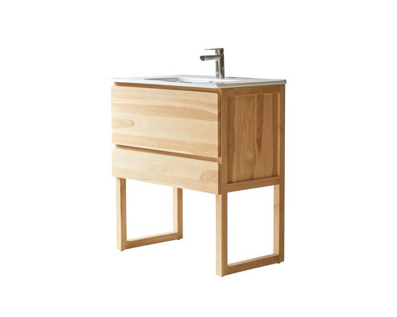 Tikamoon Waschtisch Badmöbel aus Teakholz und Keramik 80 Edgar Tikamoon Waschtisch Badmöbel aus Teakholz und Keramik 80 Edgar von Tikamoon