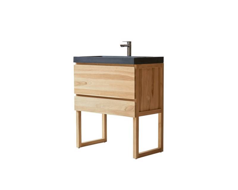 Tikamoon Waschtisch Waschtisch aus Teakholz und Lavastein 80 Edgar Tikamoon Waschtisch Waschtisch aus Teakholz und Lavastein 80 Edgar von Tikamoon