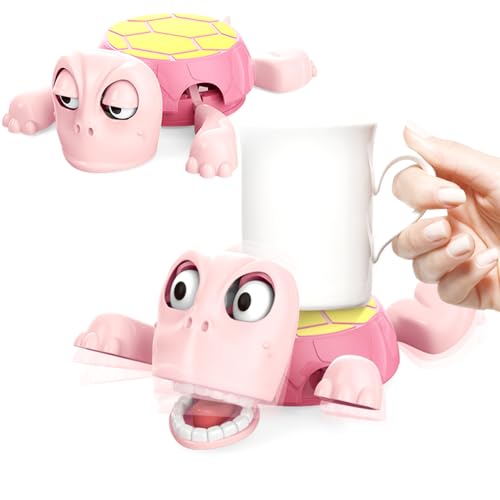 Tikapo Super Fun Gravity – Powered Turtle Coasters Sea Turtle Drink Coasters for Your Tea Coffee Table, The Cutest Cup Holder Desk Decor and Funny Gifts - Pink von Tikapo