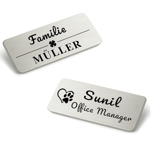 Tiklife Türschild Edelstahl 60x15mm,1 Stück Personalisiertes Namensschild mit präziser Lasergravur, selbstklebend & wetterfest, für Haustür, Briefkasten, Klingel, Made in Germany 60x30mm Tiklife Türschild Edelstahl 60x15mm,1 Stück Personalisiertes Namensschild mit präziser Lasergravur, selbstklebend & wetterfest, für Haustür, Briefkasten, Klingel, Made in Germany 60x30mm von Tiklife