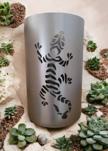 Feuerkorb/Feuertonne mit Gecko Motiv von Tiko-Metalldesign