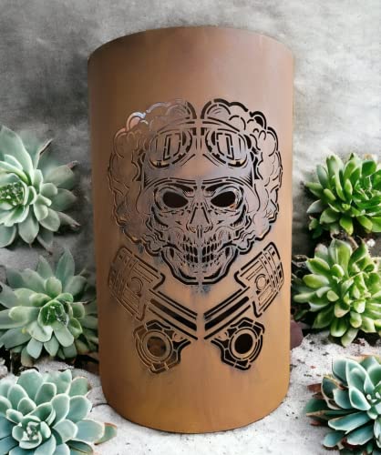 Feuertonne, Feuerkorb mit Motiv Skull von Tiko-Metalldesign