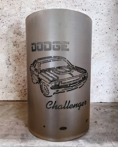 Feuertonne/Feuerkorb mit Motiv Dodge Challenger von Tiko-Metalldesign