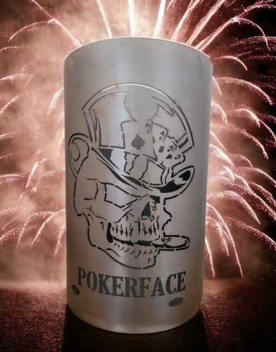 Feuertonne/Feuerkorb mit Motiv Pokerface von Tiko-Metalldesign