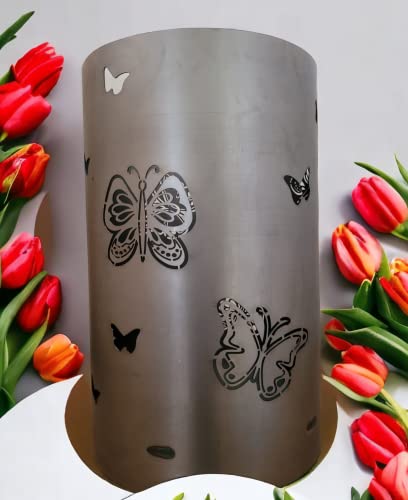 Feuertonne/Feuerkorb mit Motiv Schmetterlinge/Butterflys von Tiko-Metalldesign