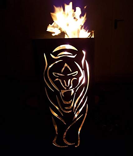 Feuertonne/Feuerkorb mit Motiv Tiger von Tiko-Metalldesign