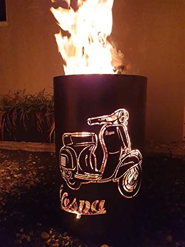 Feuertonne/Feuerkorb mit Motiv Vespa von Tiko-Metalldesign