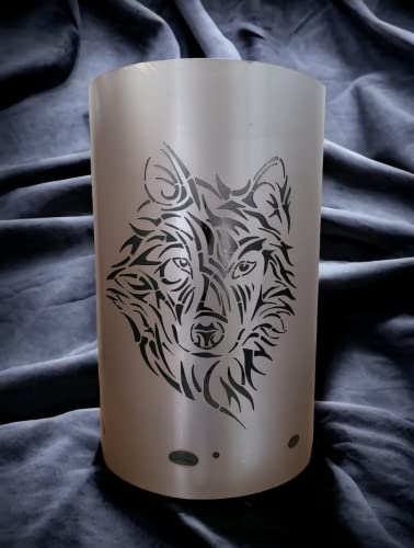 Feuertonne/Feuerkorb mit Motiv Wolf von Tiko-Metalldesign