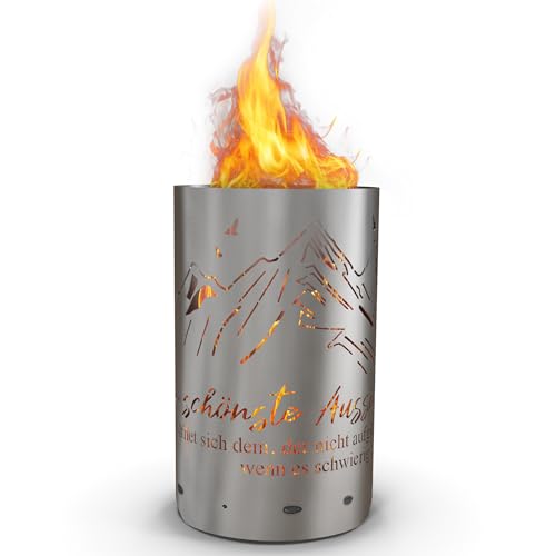 TiKo-Design Feuertonne - Feuerkorb mit Motiv Berge - Die schönste Aussicht ergibt Sich dem der Nicht aufgibt wenn es schwierig Wird – Verleihen Sie Ihrem Garten EIN besonderes Ambiente TiKo-Design Feuertonne - Feuerkorb mit Motiv Berge - Die schönste Aussicht ergibt Sich dem der Nicht aufgibt wenn es schwierig Wird – Verleihen Sie Ihrem Garten EIN besonderes Ambiente von Tiko-Metalldesign